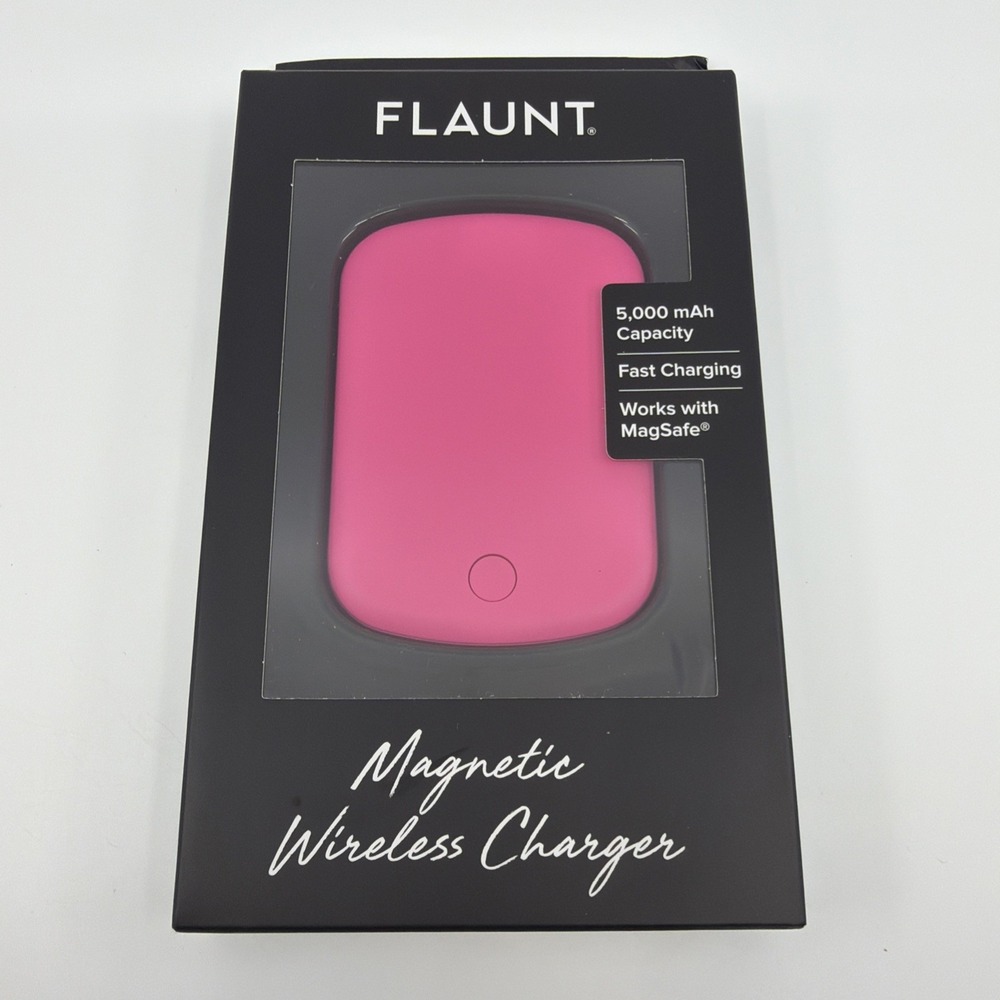 Flaunt Maglock Magnetic Wireless Charger With USB C Neon Pink New Sealed Box